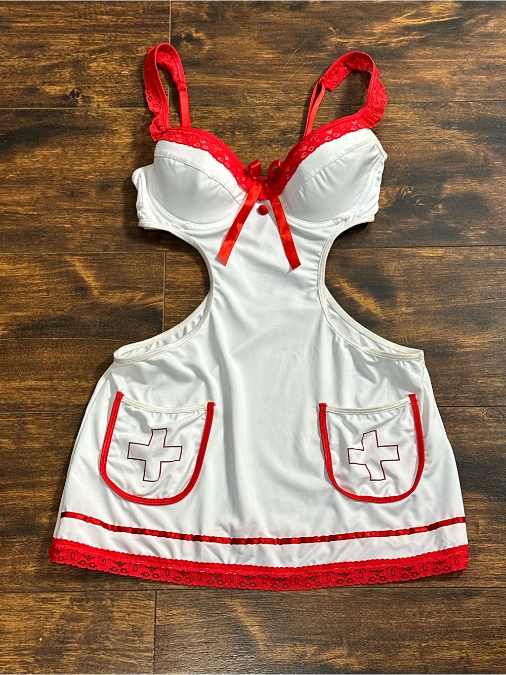 ❤️🩹 Sexy Nurse Lingerie Dress Costume Cutout Lace Small ❤️
